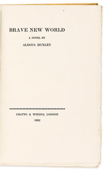 Huxley, Aldous (1894-1963) Brave New World, Signed Limited First Edition.